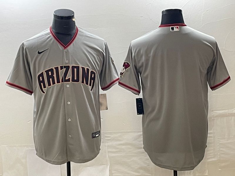 Men Arizona Diamondback Blank Grey Game 2025 Nike MLB Jersey style 3->boston red sox->MLB Jersey